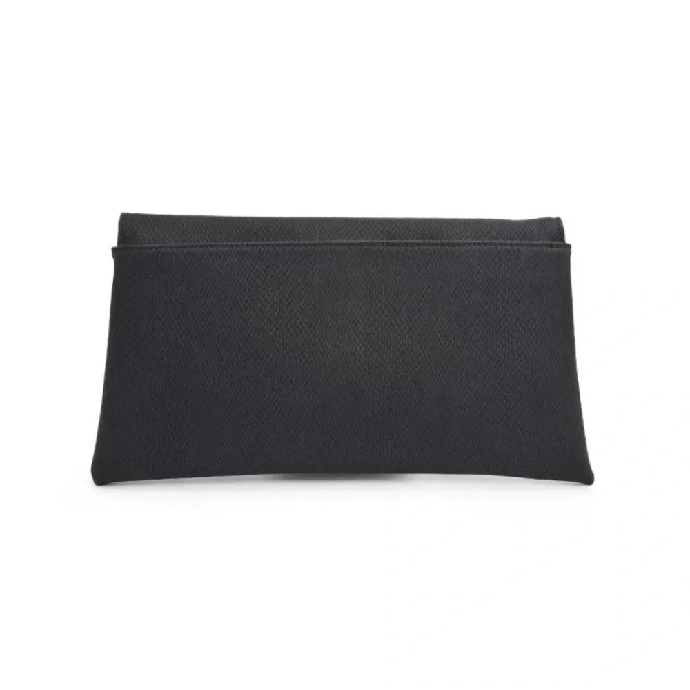 Elegant Black Clutch with Gold Chain